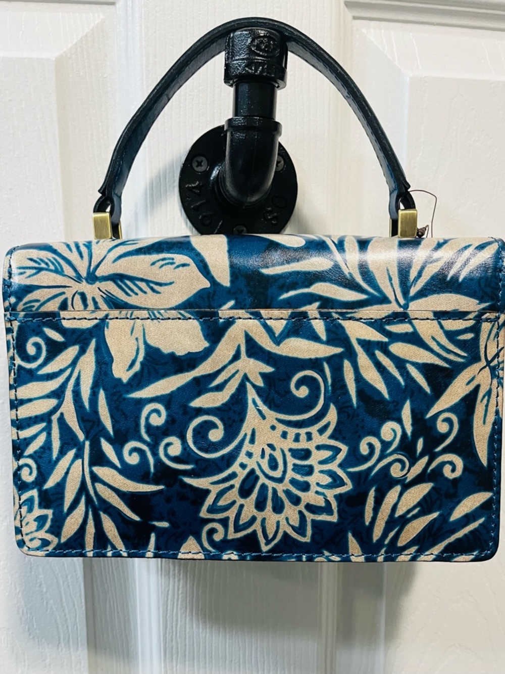 Patricia Nash Greek Floral Print Leather Porcili Satchel/Crossbody NWT. - Picture 5 of 15